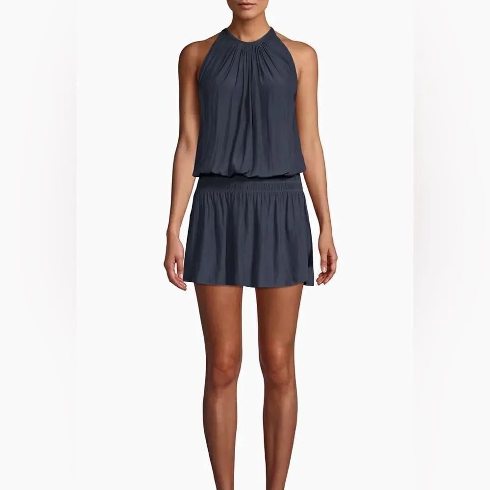 Ramy Brook Sleeveless High Neck Paris Blouson Dress Black Size S